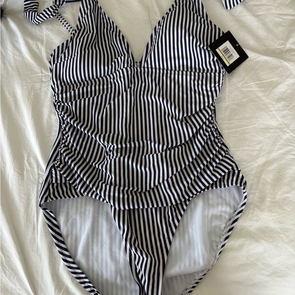 Striped Black and White Swimsuit